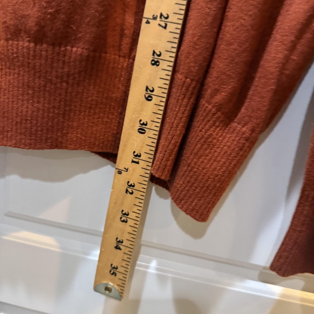 Eddie Bauer Sweater Mens 2XL Brown Cotton Cashmere V Neck Knit Pullover Classic - Picture 5 of 6